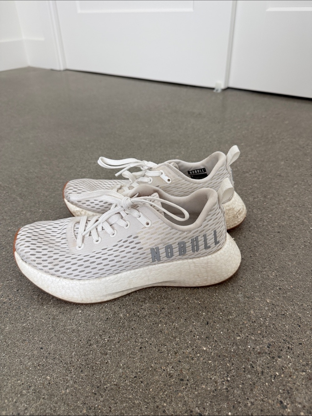 NOBULL Women's Light Gray Mesh Athletic Sneakers